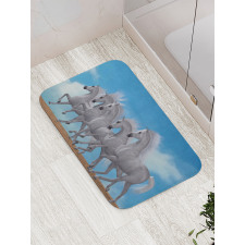 Digital Animal Herd Running Bath Mat