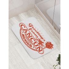 Calligraphic Grunge Design Bath Mat