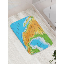 Detailed Map of Mexico Oceans Bath Mat