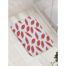 Modern Abstract Leaf Motif Bath Mat