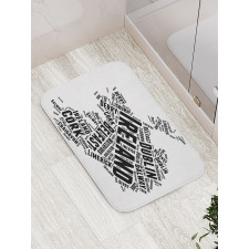 Modern City Names Theme Bath Mat