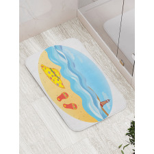 Minimal Doodle Ocean Bath Mat