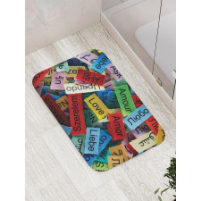 Words Composition Love Bath Mat