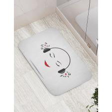 Lady Listening to Music Bath Mat