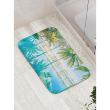 Palm Tree Hotel Pool Bath Mat