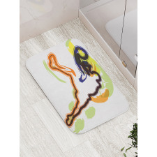 Man Playing Basketball Bath Mat