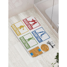 Grunge Basketball Sport Bath Mat