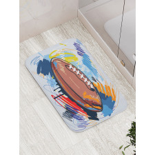 Rugby Ball Doodle Art Bath Mat