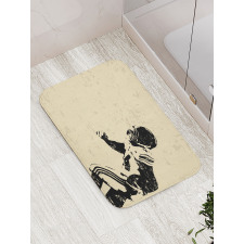 Rugby Player in Action Bath Mat