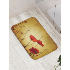 Poppy Flowers Bohemian Bath Mat