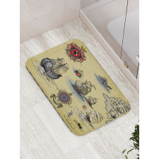 Antique Map Pirate Bath Mat