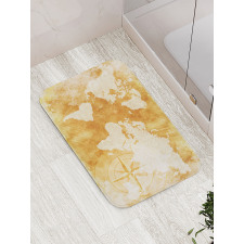 Old Fashioned World Map Bath Mat