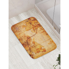 Treasure Map Compass Bath Mat