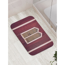 Retro Burgundy Shutters Bath Mat