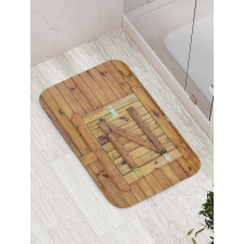 Grunge Wooden Shutters Bath Mat