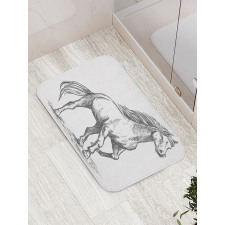 Sketchy Graphic of a Horse Bath Mat