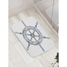 Wooden Ship Wheel Bath Mat