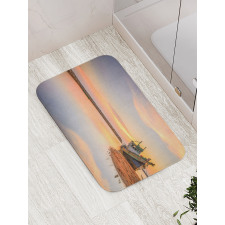 Boat on Beach Dusk Bath Mat