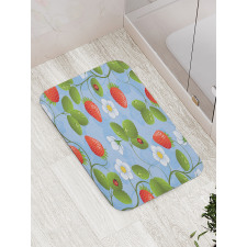 Strawberry Daisy Retro Bath Mat