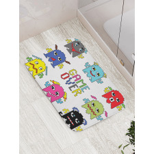 Pixel Robot Emotion Bath Mat