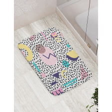 Retro Geometric Shapes Bath Mat