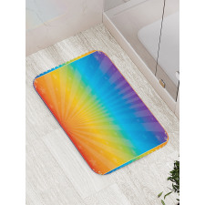 Retro Rainbow Colored Frame Bath Mat