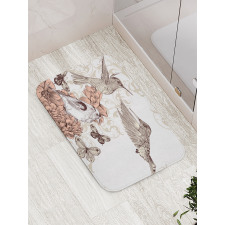 Birds Butterflies Art Bath Mat