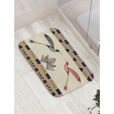 Bamboo Leaf Birds Art Bath Mat