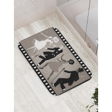 Dancing People Nostalgic  Art Bath Mat