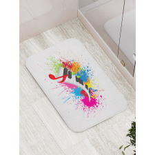Paint Splatter Keyboard Fun Bath Mat