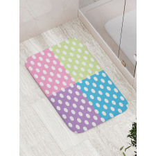 Polka Dots Patchwork Bath Mat