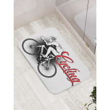 Cycling Man Sport Bike Bath Mat