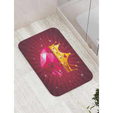 Pink Diamond Crown Art Bath Mat