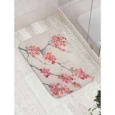 Vintage Sakura Flowers Bath Mat