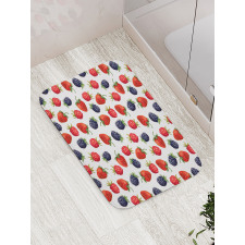 Strawberries Raspberry Bath Mat