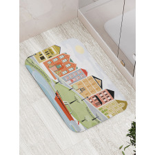 Quaint Village Street Bath Mat