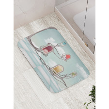 Mirrors over Tree Bath Mat