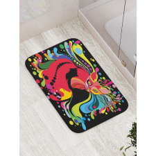 Futuristic Rainbow Bath Mat