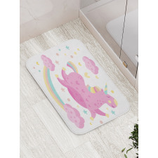 Unicorn with Star Rainbow Bath Mat