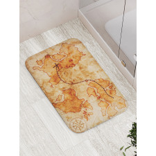 Grunge Map Bath Mat