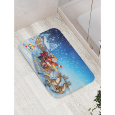 Santa in Sleigh Toys Bath Mat