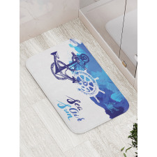 Nautical Wheel Ocean Bath Mat