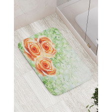 Watercolor Roses Bath Mat