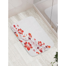 Floral Petal Ornaments Bath Mat