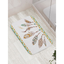 Boho Style Feather Old Bath Mat