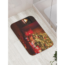 New Year Xmas Trees Bath Mat