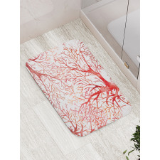 Watercolor Branchs Fall Bath Mat