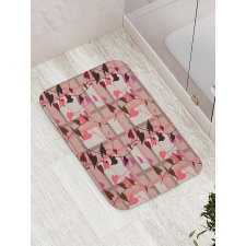 Heart Swirling Leaves Bath Mat