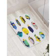 Collage of Sea Animals Bath Mat