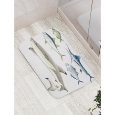 Collage of Aquatic Animal Bath Mat